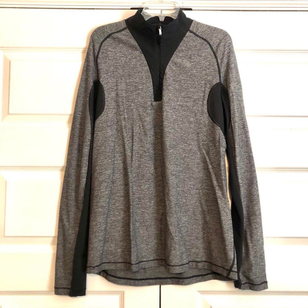 LULULEMON Blaze 1/2 Zip Long Sleeve Running Shirt Heathered Black LG MSRP $118 - Picture 4 of 7